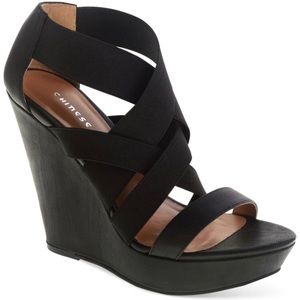 Chinese Laundry Black Wedge Sandal